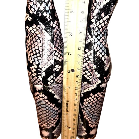 Glaze 9 Platform Snakesnkin Women's Gray Combat Boots Shoes 5 Inch High Heel - Picture 4 of 7